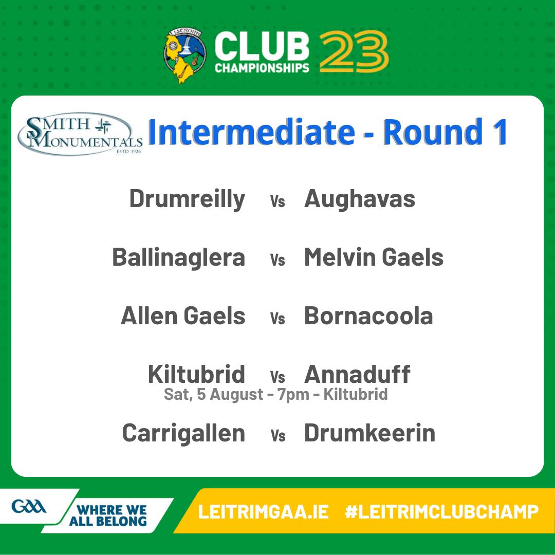 2023 Club Championship Fixtures for Round 1 on w/e 4-5 Aug – » Leitrim GAA  – CLG Liatroma