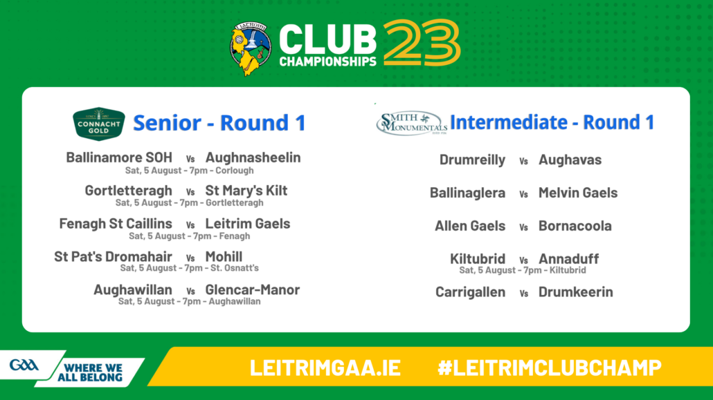 2023 Club Championship Fixtures for Round 1 on w/e 4-5 Aug – » Leitrim GAA  – CLG Liatroma